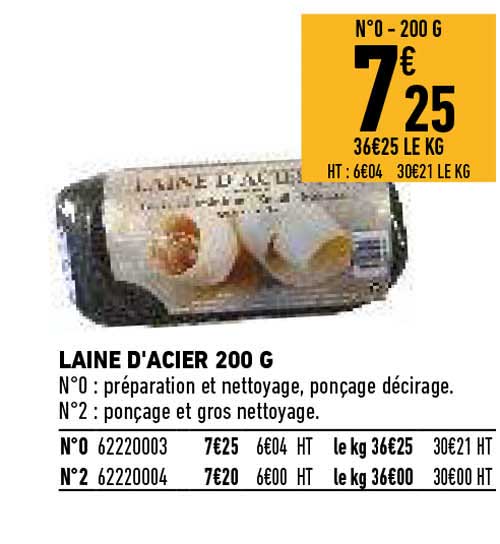 laine d'acier 200 g