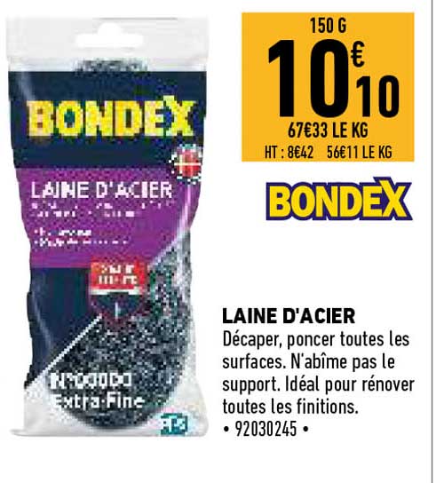 laine d'acier bondex