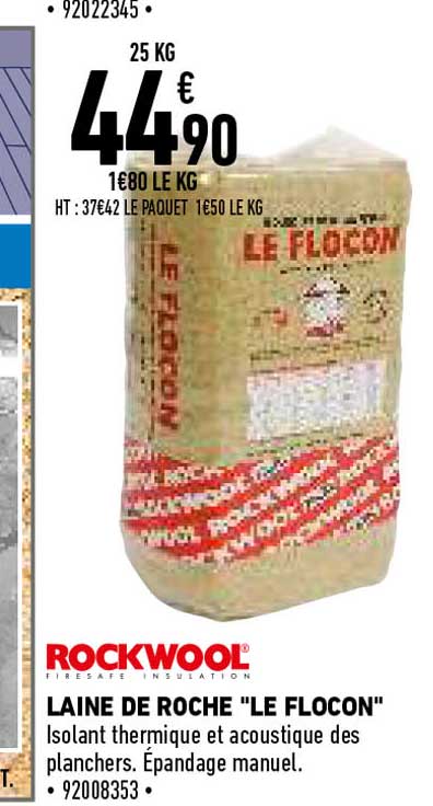 laine de roche "le flocon" rockwool