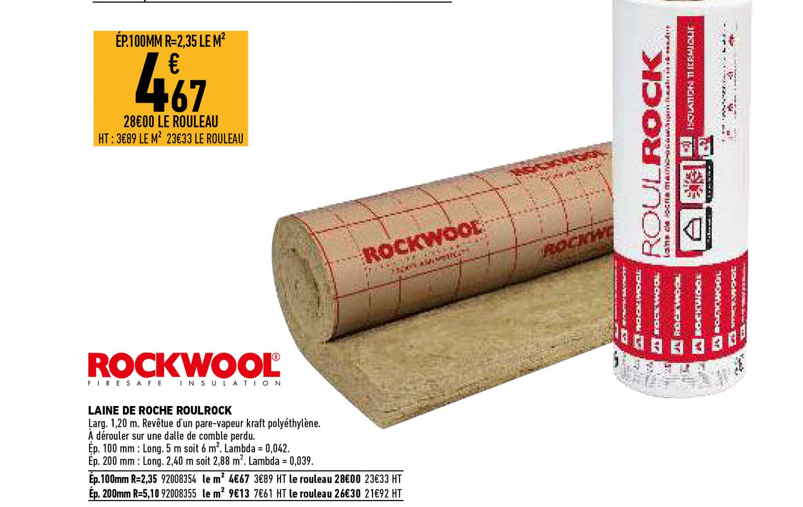 laine de roche roulrock rockwool