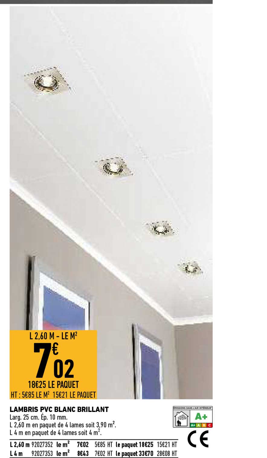 lambris pvc blanc brillant