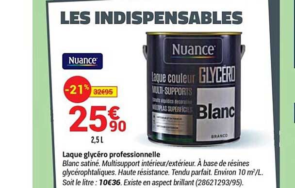 laque glycéro professionnelle nuance