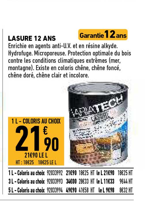 lasure 12 ans variatech
