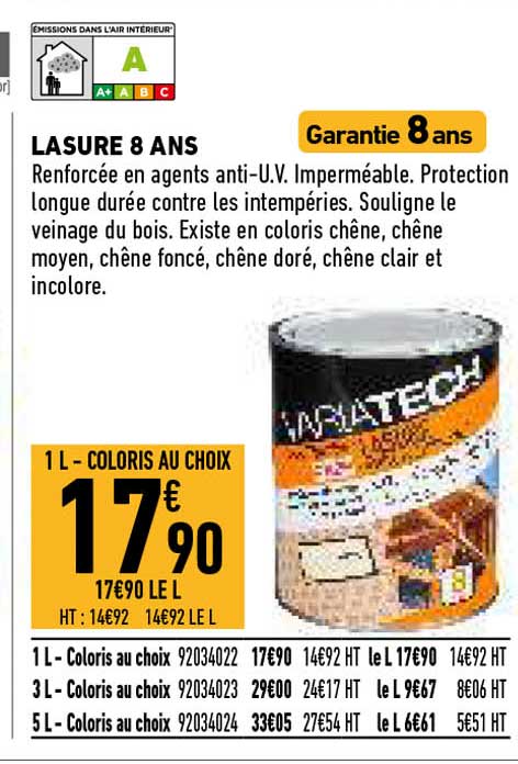 lasure 8 ans variatech
