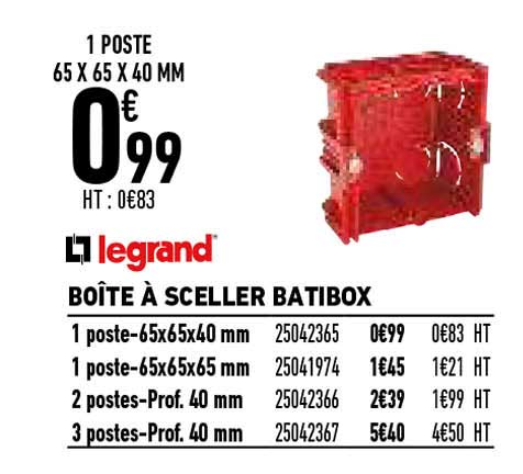 legrand boîte à sceller batibox