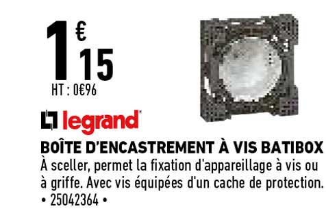 legrand boîte d'encastrement à vis batibox