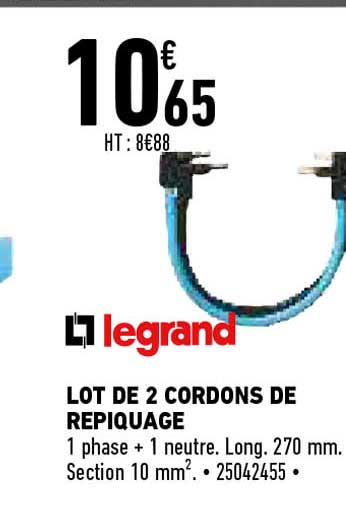 legrand lot de 2 cordons de repiquage