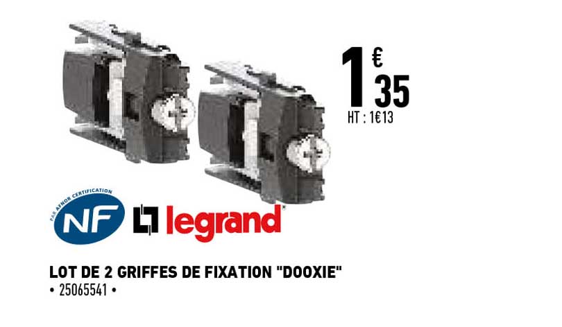 legrand lot de 2 griffes de fixation "dooxie"