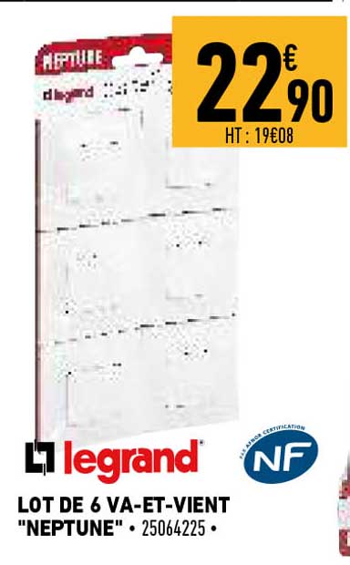 legrand lot de 6 va-et-vient "neptune"