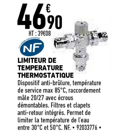 limiteur de température thermostatique
