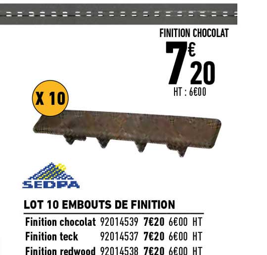 lot 10 embouts de finition sedpa