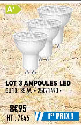 lot 3 ampoules led gu10 35w