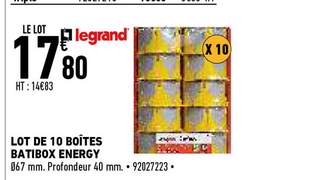 lot de 10 boîtes batibox energy