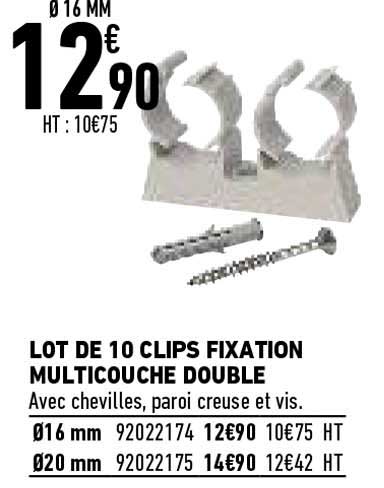 Lot De 10 Clips Fixation Multicouche Double