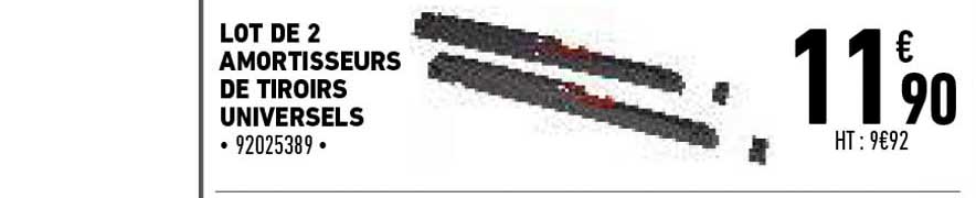 lot de 2 amortisseurs de tiroirs universels