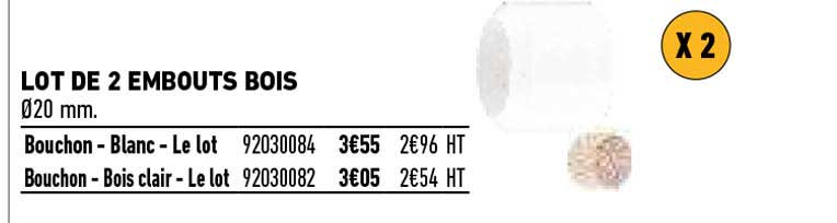 Lot De 2 Embouts Bois