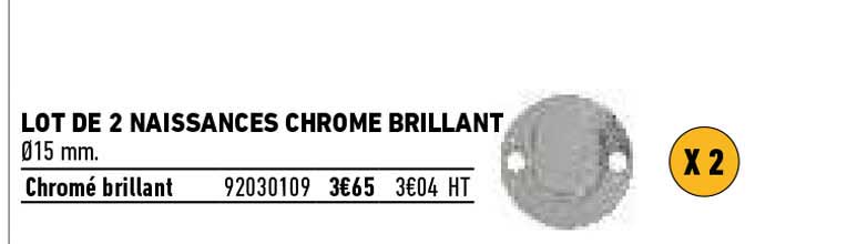 lot de 2 naissances chrome brillant