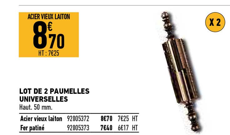 lot de 2 paumelles universelles