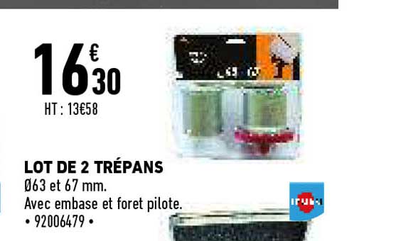 lot de 2 trepans