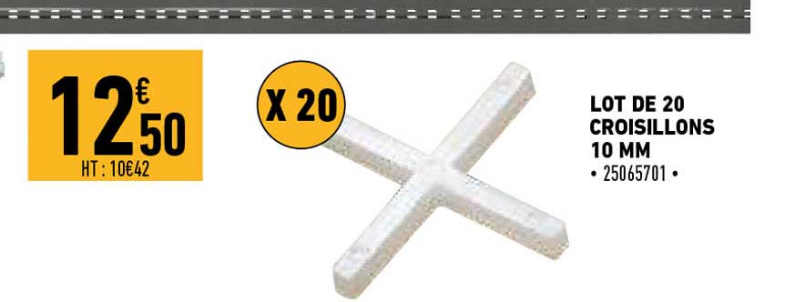 lot de 20 croisillons 10 mm