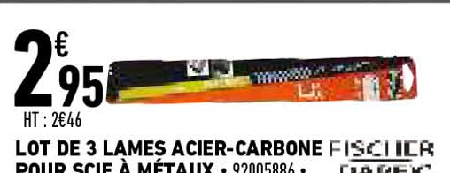 lot de 3 lames acier-carbone pour scie à métaux