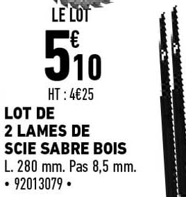 lot de 3 lames de scie sabre bois