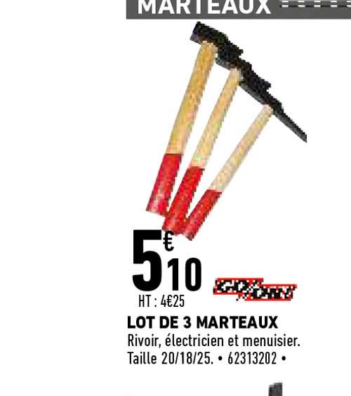 lot de 3 marteaux go-on!