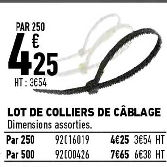 lot de colliers de câblage