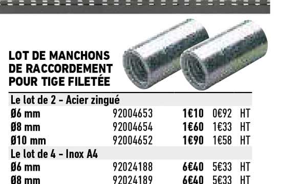 Lot De Manchons De Raccordement Pour Tige Filetée