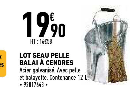 lot seau pelle balai à cendres