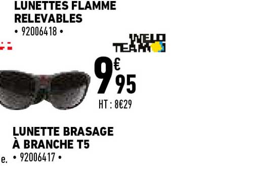 lunette brasage a branche t 5