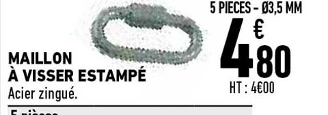 maillon à visser estampé