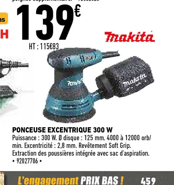 makita ponceuse excentrique 300 w