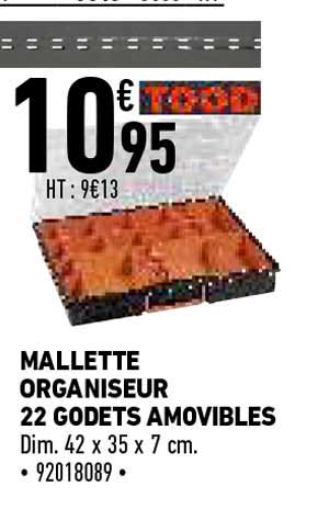 mallette organiseur 22 godet amovibles