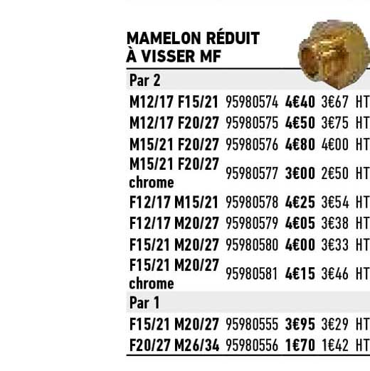 mamelon réduit à visser mf