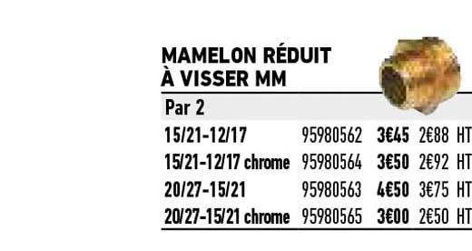 mamelon réduit à visser mm