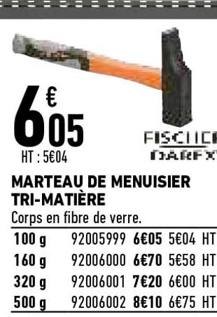 marteau de menuisier tri-matière