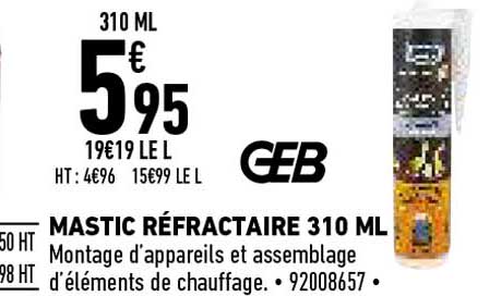 mastic réfractaire 310ml