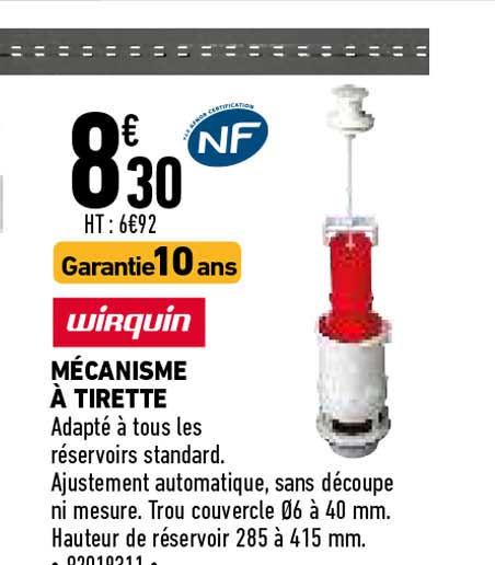 mécanisme à tirette wirquin