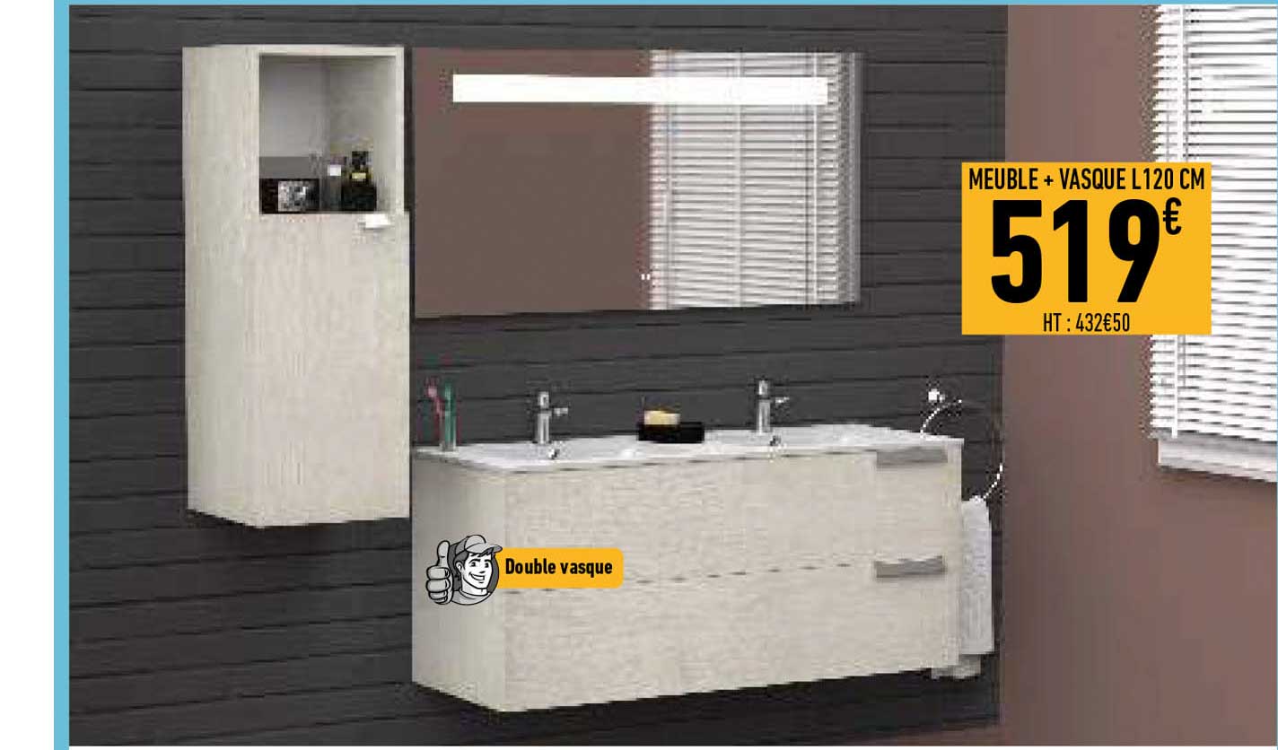 Meuble + Vasque L 120 Cm
