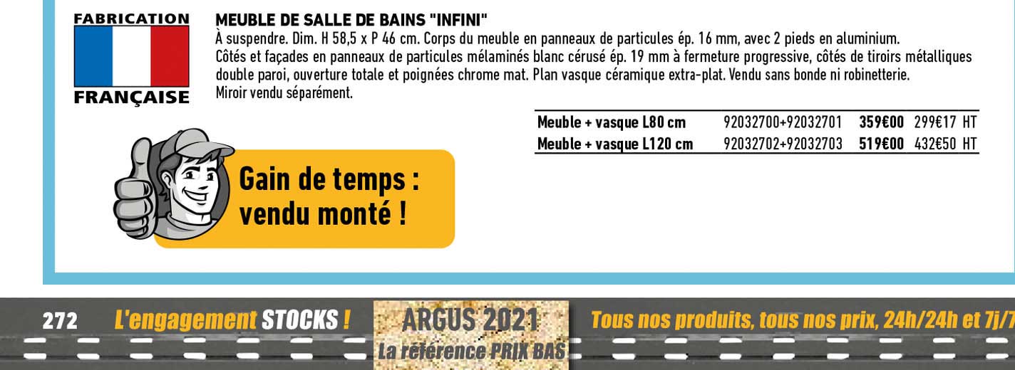 meuble de salle de bains "infini"