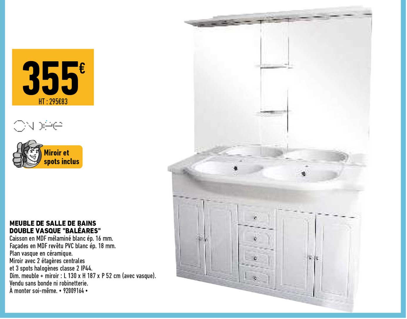 meuble de salle de bains double vasque "baléares"