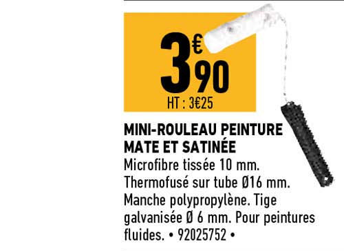 mini-rouleau peinture mate et satinée
