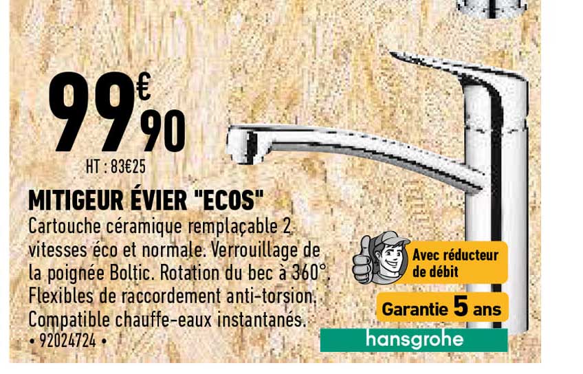 mitigeur évier "cos" hansgrohe