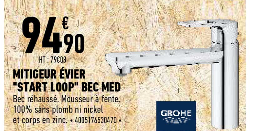 mitigeur évier "start loop" bec med grohe