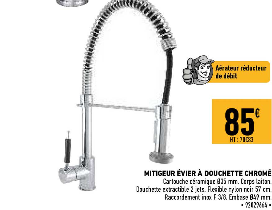 Mitigeur évier à Douchette Chromé