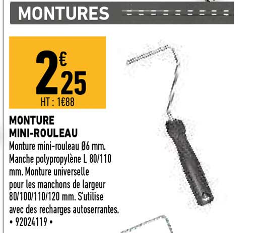 monture mini-rouleau