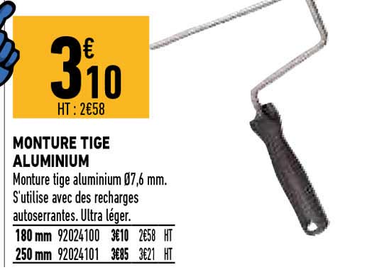 monture tige aluminium