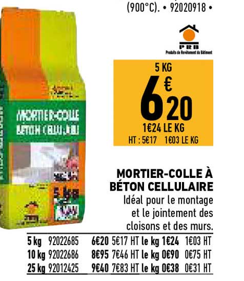mortier-colle à béton cellulaire
