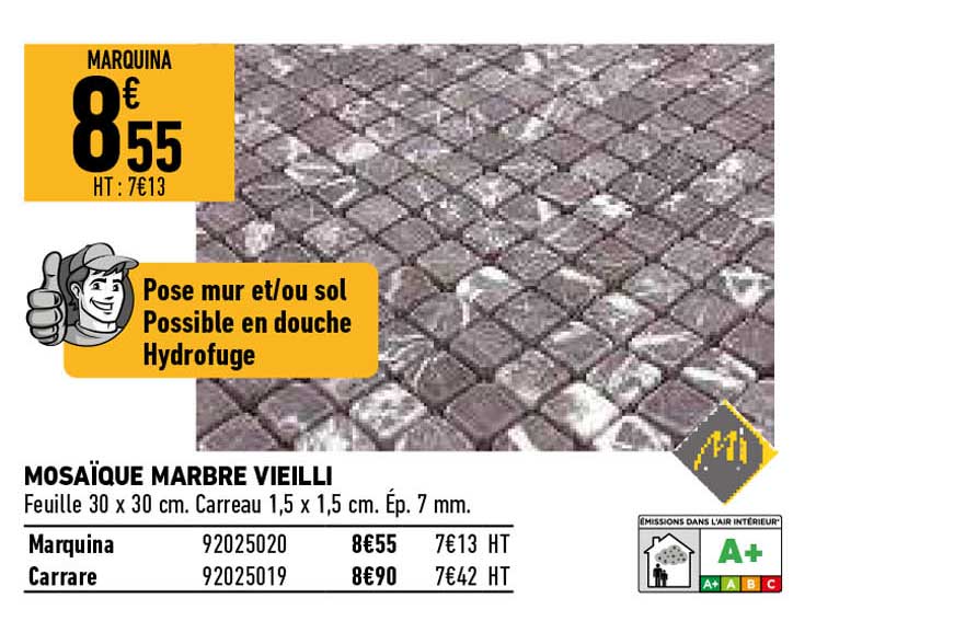 mosaïque marbre vieilli